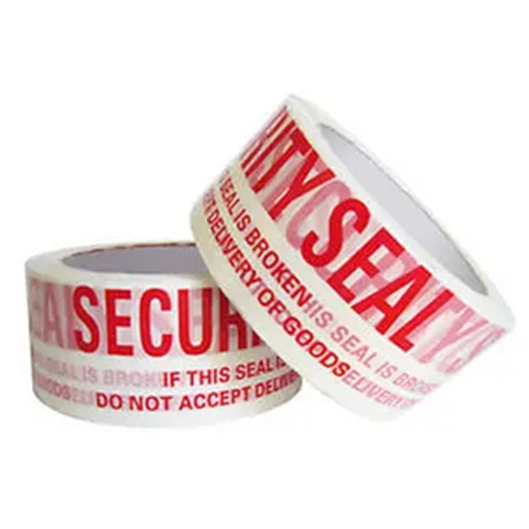 SECURITY RED ON WHITE TAPE