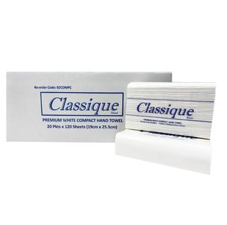 CLASSIQUE PREMIUM WHITE COMPACT HAND TOWEL