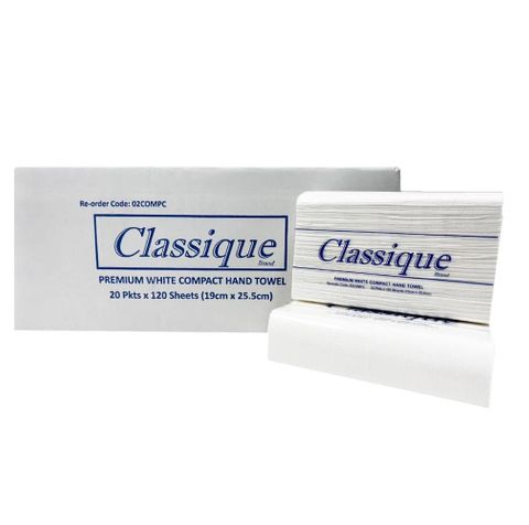 CLASSIQUE PREMIUM WHITE COMPACT HAND TOWEL