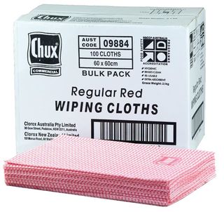 CHUX 9884 REGULAR WIPING CLOTHS RED 60CM X 60CM