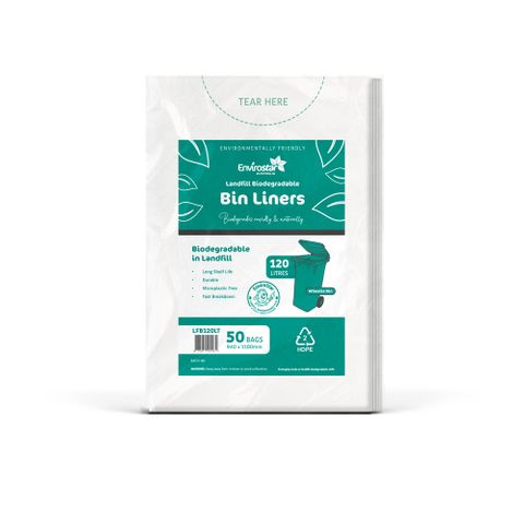 120L ENVIROSTAR LANDFILL BIODEGRADABLE BIN LINERS