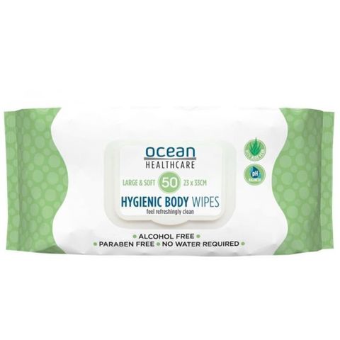 HYGIENIC BODY WIPES LARGE 50 PACK