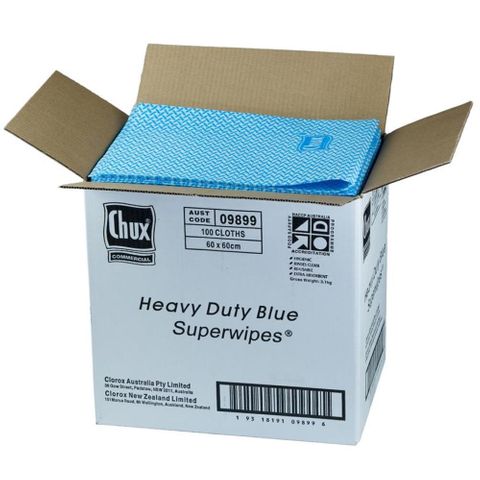 CHUX 9899 HEAVY DUTY SUPERWIPES BLUE 60CM X 60CM