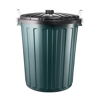 PLASTIC GARBAGE BIN AND LID GREEN 45L