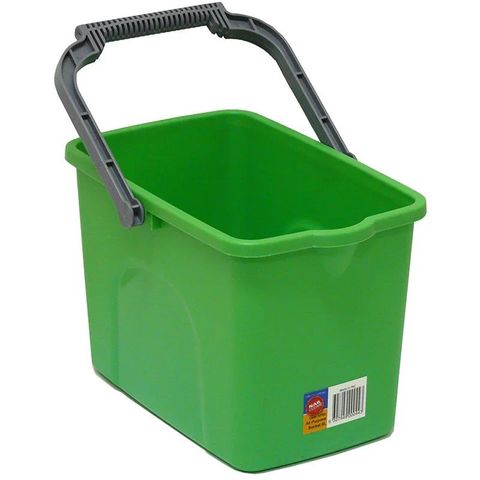GREEN PLASTIC RECTANGULAR BUCKET 9L