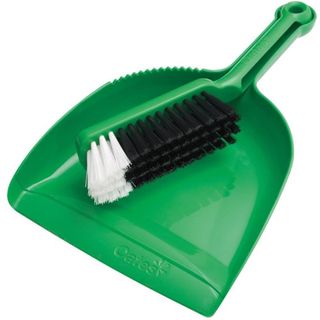 GREEN PLASTIC DUSTPAN SET