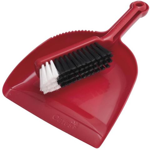 RED PLASTIC DUSTPAN SET