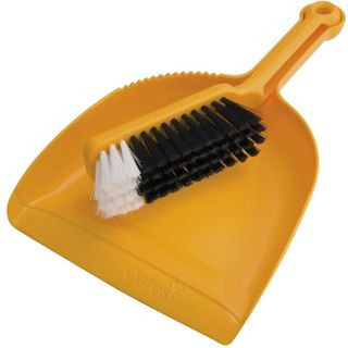 YELLOW PLASTIC DUSTPAN SET