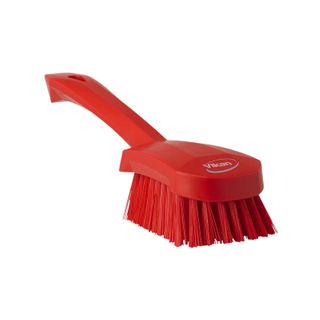 VIKAN HAND BRUSH HARD SHORT HANDLED RED