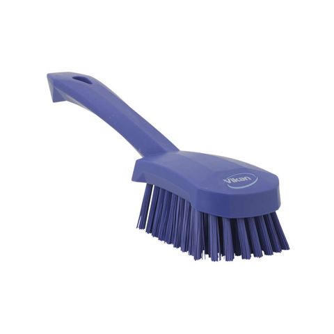 VIKAN HAND BRUSH HARD SHORT HANDLED PURPLE