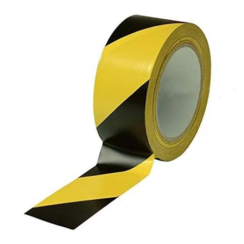 BARRIER TAPE BLACK YELLOW STRIPES