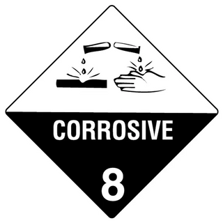 DANGER CORROSIVE 8  SIGN