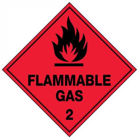 DANGER FLAMMABLE GAS 2 SIGN