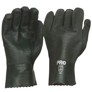 GLOVES PVC GREEN 11" 27CM