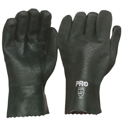 GLOVES PVC GREEN 11" 27CM