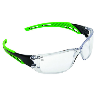 CIRRUS GREEN ARM CLEAR SAFETY GLASSES