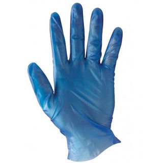BLUE VINYL GLOVES LARGE