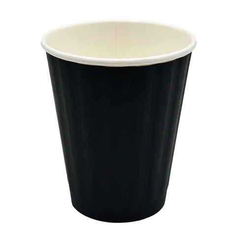 8OZ DOUBLE WALL RIPPLE CUP BLACK