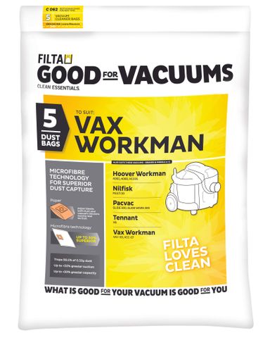 Vax Workman Microfibre Vac Bags 5pk (18021)