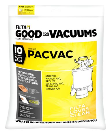 Pacvac Microfibre Vacuum Bags 10pk (61021)