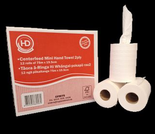 HD Centerfeed 2ply Mini 75m White x 12 Rolls