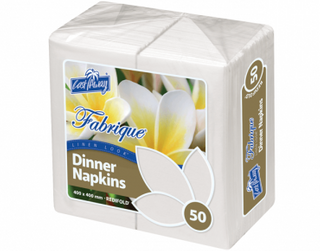 Fabrique® Linenlook® Dinner Napkin Serviettes 8fold White (500)