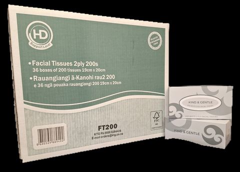 HD Premium 2ply Facial Tissues 200s x 36 boxes