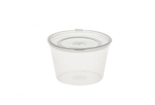 PP 35ml Sauce Cup with Hinged Lid - Sleeve of 20