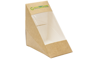 Green Choice Sandwich Box Kraft PLA - 25 units per sleeve