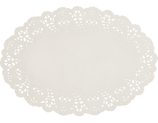 Enviroboard® Lace Doyley, Oval No.4 - 10.5 x 14 inches | White (1000)