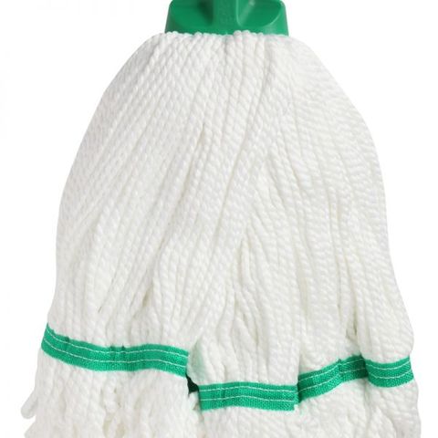 Edco 350g M/F Round Socket Mop Head Looped/Taped White/Green