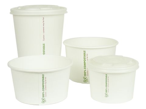 Hot container white PLA-lined 16oz - 25 units/slv