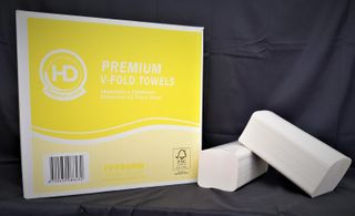 HD Premium White V-Fold 1ply 250shts x 16pks