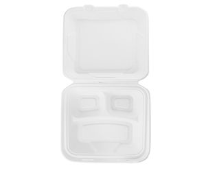 Sugarcane Clam 3-compartment 50 x 4 per carton