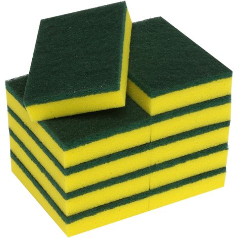 Scourer Sponge Green/Yellow 10pk 6"x4"