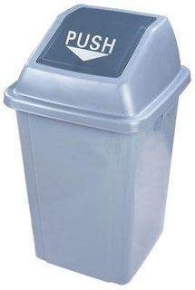 60 litre Push/Swing/Tilt Lid Rubbish Bin - Grey