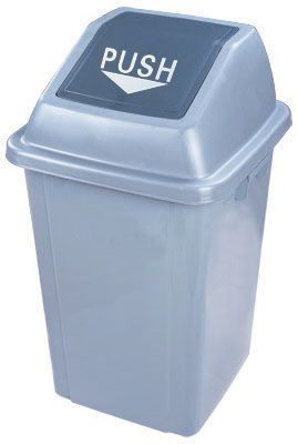 60 litre Push/Swing/Tilt Lid Rubbish Bin - Grey