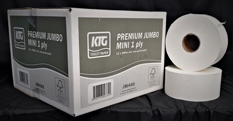 HD Premium Jumbo Mini 1ply Non-perforated x 12 Rolls