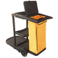 Premium Janitor Cart Trolley with bag Black