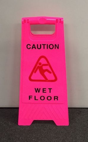 Caution Wet Floor Sign - Pink