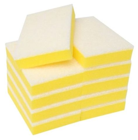 M Non Scratch Scouring Sponge Yellow/White - Pk 10