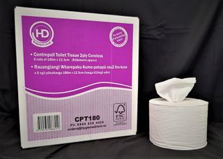 HD Deluxe 2ply Centrepull Toilet Tissue 180mtr x 6 Rolls