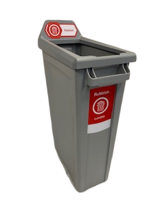 Trust Rectangular Recycling Bin - Red - 60ltr Complete