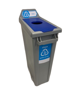Trust Rectangular Recycling Bin - Blue - 60ltr Complete