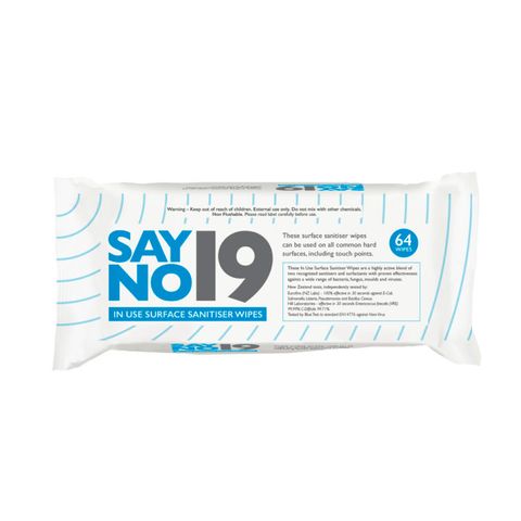 SAYNO19 Non-Alcohol In Use Surface Sanitiser Wipes - Pack 64