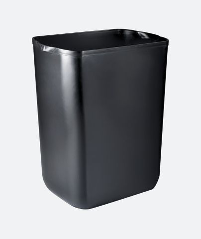 Waste Paper Bin Base Wall Mount (Open Top) 43ltr Black