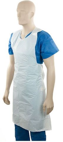 Polyethylene Back Tie Aprons White - 40mu - Ctn 400