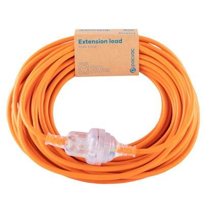 Extension Lead Cord - 3 Core 1MM, 20MTR - Orange