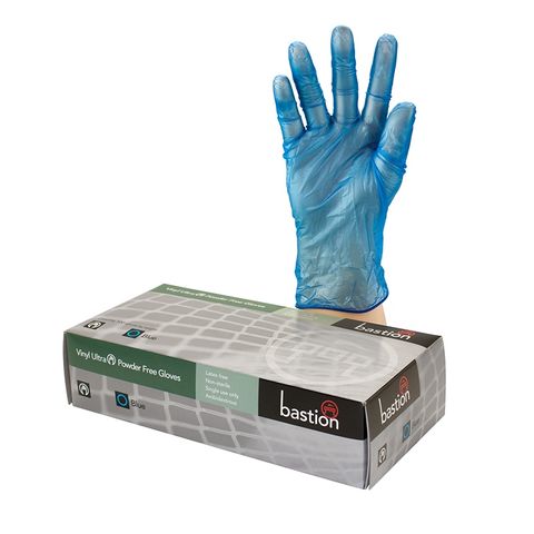 Blue Vinyl P/F Gloves Large Box 100