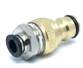 PureWash Q8 Brass Male Tap Connector with 8mm Push-Fit